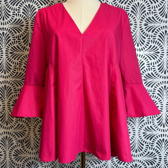 Tuckernuck Tops - Tuckernuck Pomander Place Pink Cotton Bell Sleeve Blouse